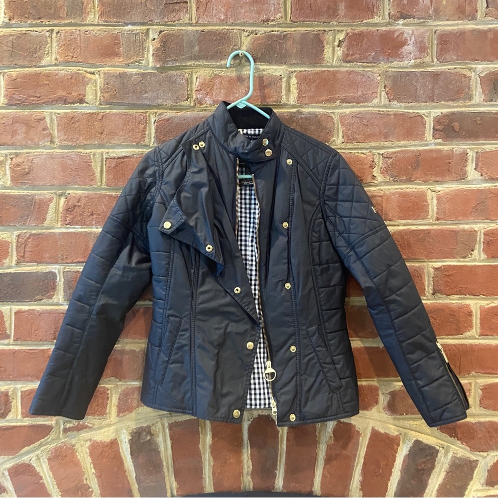 Barbour International Axle Quilted Motorcycle Wax Black Jacket